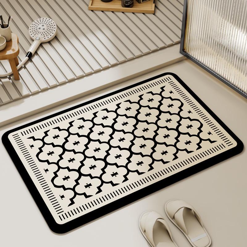 Mata chłonna wodę z ziemi okrzemkowej w stylu francuskim Mata podłogowa do łazienki Mata pod stopy do toalety Mata pod drzwi Wejście Szybkoschnący Antypoślizgowy Dywan