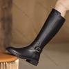 Fashion 2025 Autumn Winter Low Heel Women Knee High Boots Fashion Side Zippers Long Booties Zapatos De Mujer