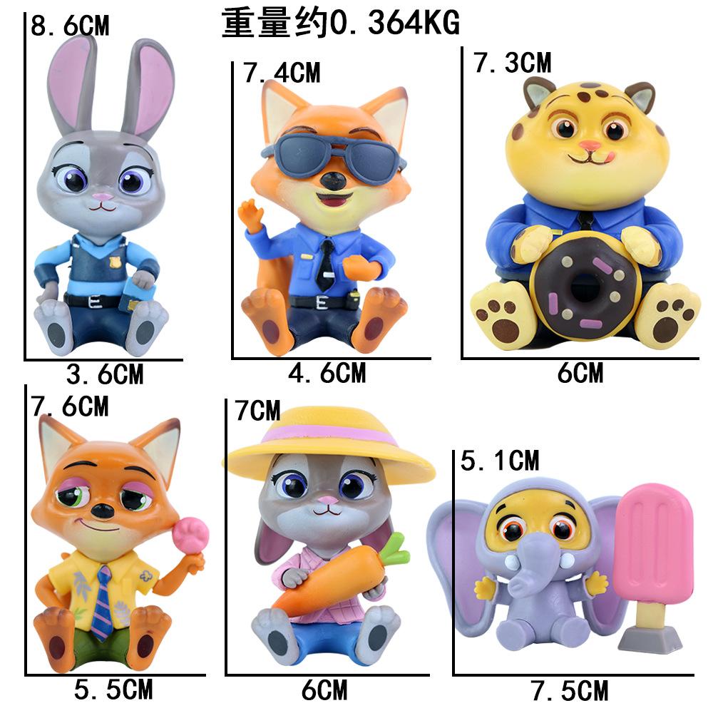 Zootopia 2 Anime Figure Trendy Toy Car Desktop Decoration Nick Judith Model Movie Merchandise Dolls Set Collectible Gift