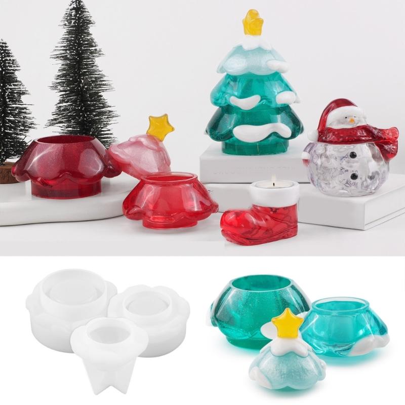 Multi Purpose Christmas Tree Silicone Jar Mold Sturdy Silicone Jar Mold for Handmade Christmas Tree Storage Jars