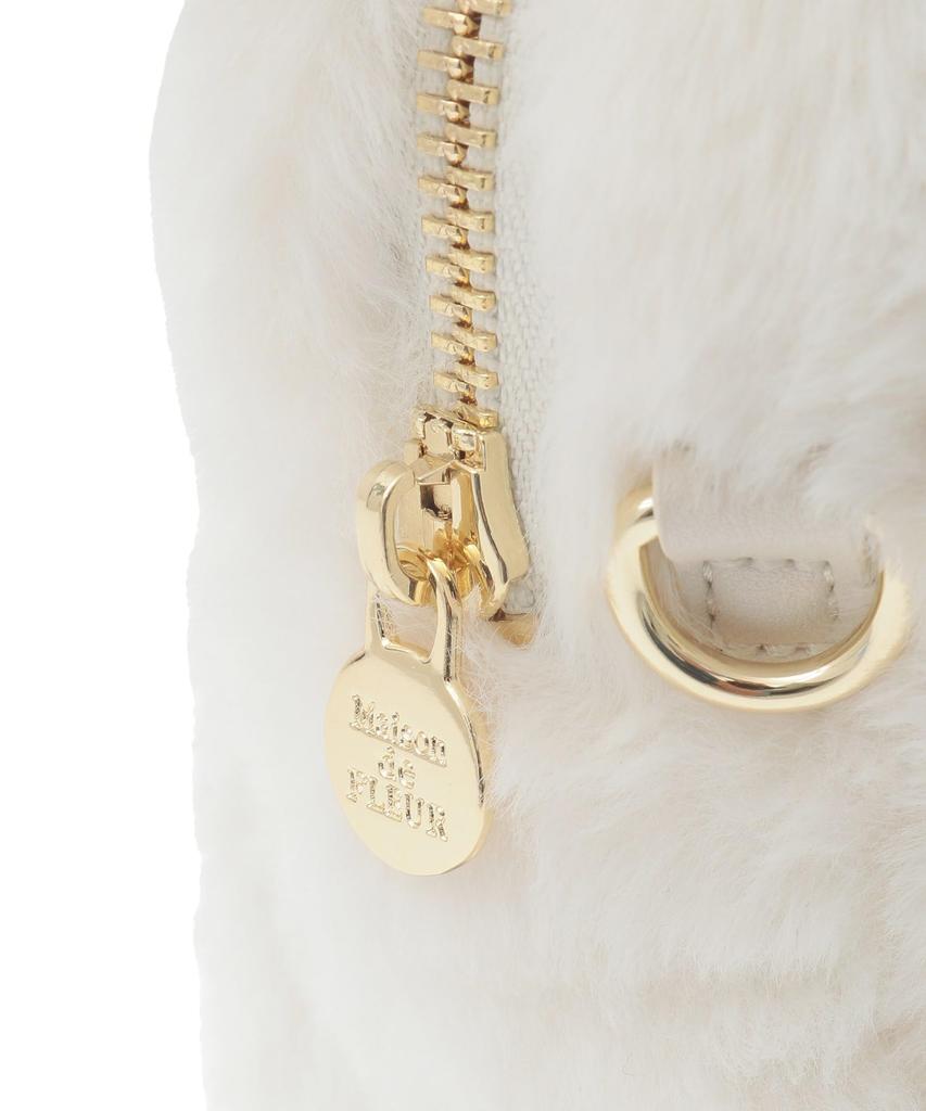 Maison de FLEUR Charm-Attached Fur 2-Way Boston Bag, Pink, F, Handbag, 08000754200