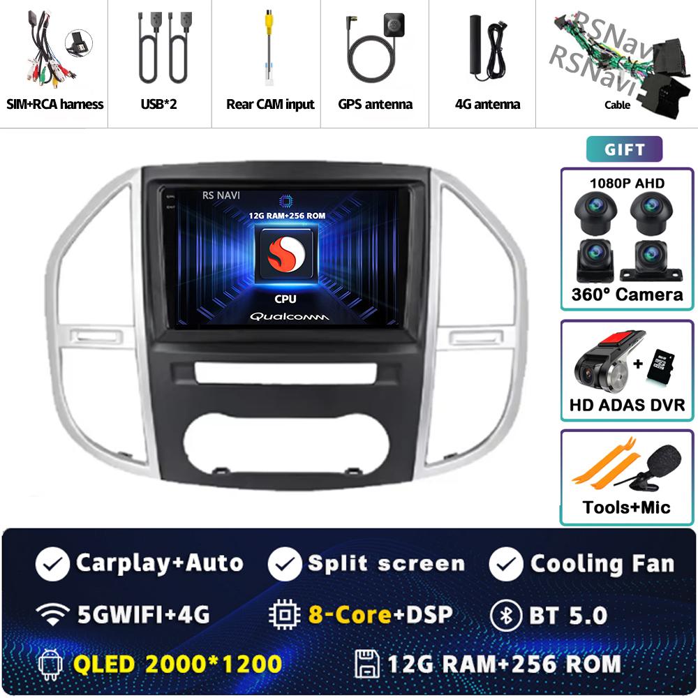 Android 14 Carplay For Mercedes Benz Vito 3 W447 2014 - 2020 GPS Navigation Multimedia Video Car Radio Stereo DSP Head Unit 2din