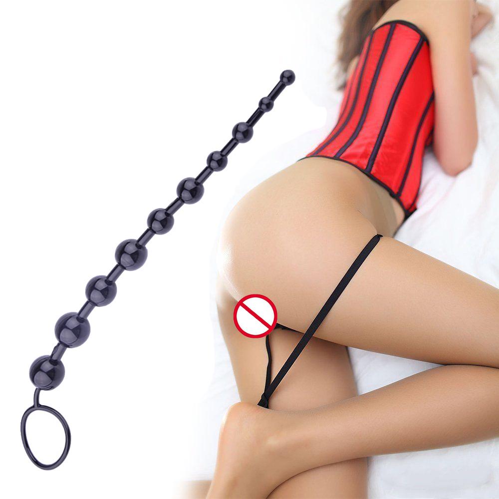 CAC 1 Pcs Silicone Slim Anal Beads Massager Plug Dildo Butt Sex Toy
