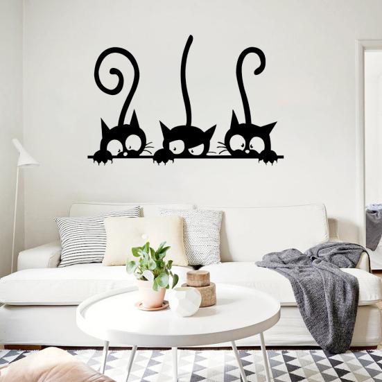 

Забавный кот, длинный комнатный хвост, водонепроницаемый съемный настенный фон, наклейки, наклейки