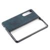 Business Leather Pattern Phone Case Shockproof Phone Cover for Samsung Galaxy Z Fold 3Blue