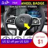 Car Sticker For Mercedes Benz 1pcs 52mm 57mm Car Steering Wheel Badge Emblem Sticker Auto-Styling For Mercedes Benz A B C E S Cl