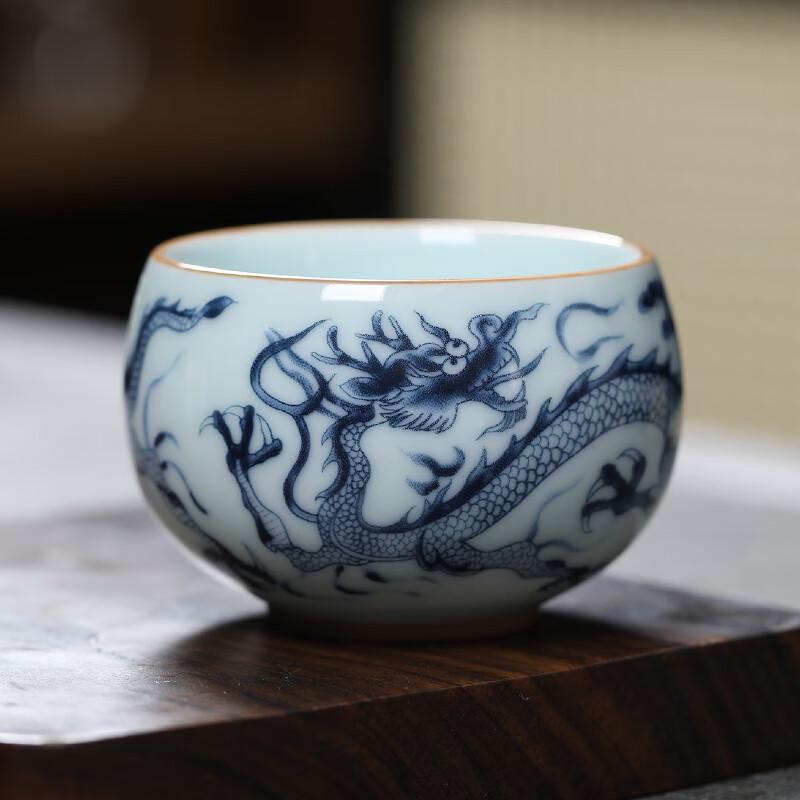 MULTIPOTENT Antique Blue and White Porcelain Dragon Master Tea Cup