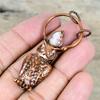 Ethiopian opal pendant electroformed copper pendant handmade jewelry gemstone pendant owl design pendant electroformed jewelry gifts for him