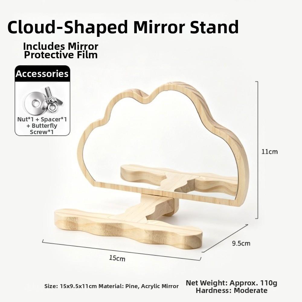 Wooden Parrots Mirror Toy Rod Shape Parrots Platform New Parrot Standing Perch Cage Accessories
