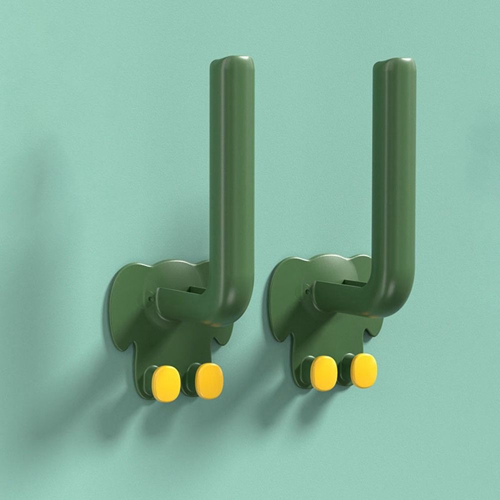 

2 шт., полотенце для душа со слоном, крючки для хранения из АБС-пластика, креативные настенные стойки L-образной формы для кухни зелёный