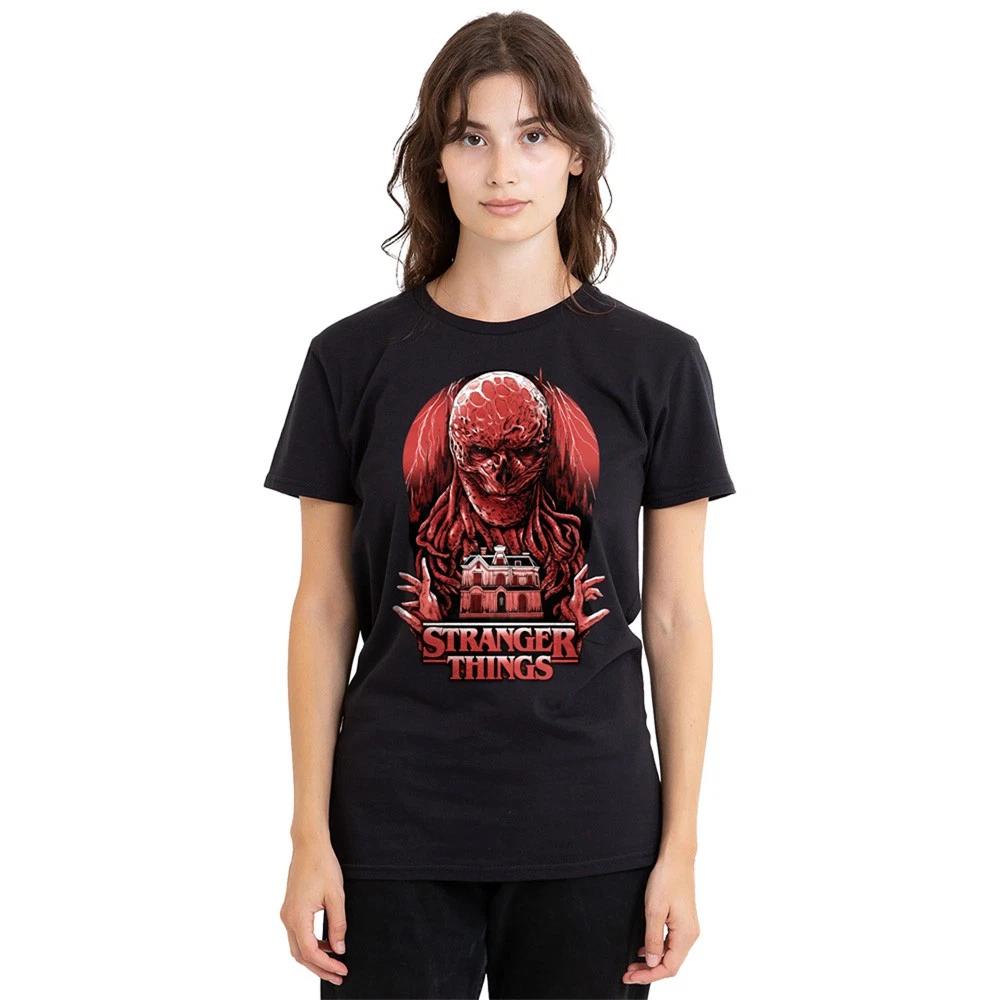 

Stranger Things Vecna Ужасы Женская Хлопковая Футболка 100% Мужские Футболки Топ S-2XL,Черный S