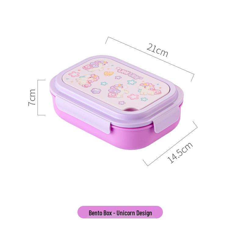 Microwavable Japanese-Style Wheat Straw Lunch Box Set with Compartments for Students and Office Workers