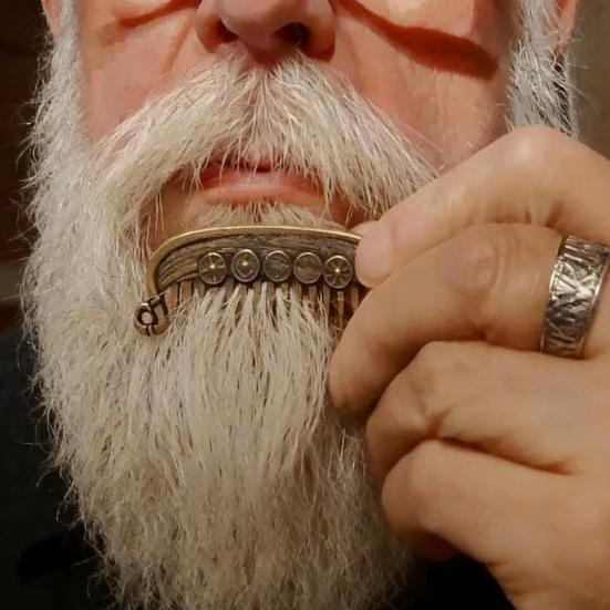 Vintage Viking Beard Comb Heavy Duty Metal Carved Portable Travel Pocket Men Beards Mustaches Hair Wide Teeth Comb