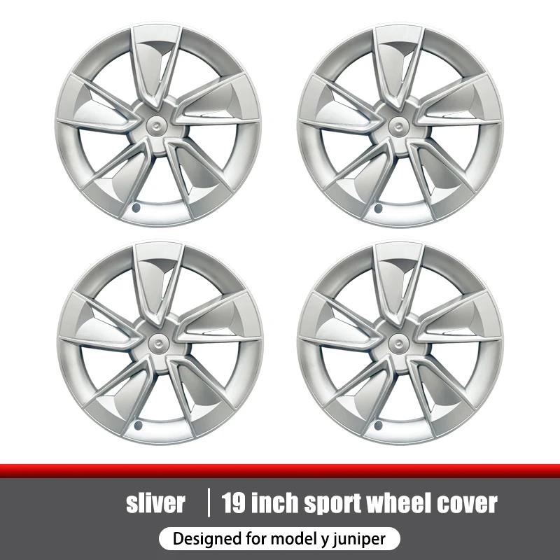 4PCS Hub Cap for Tesla Model Y Juniper 19-Inch 2025 Performance for Crossflow Wheel Cover Automobile Hubcap Full Rim Accessories