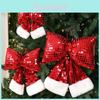Mirror Glitter Bow Plush Pendant For Hotel Window Decor