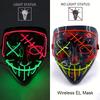 Wireless Neon Led Purge Mask Glow In The Dark Cosplay Horror Mask Halloween Masquerade Party Masks Glowing Funny Dress Up