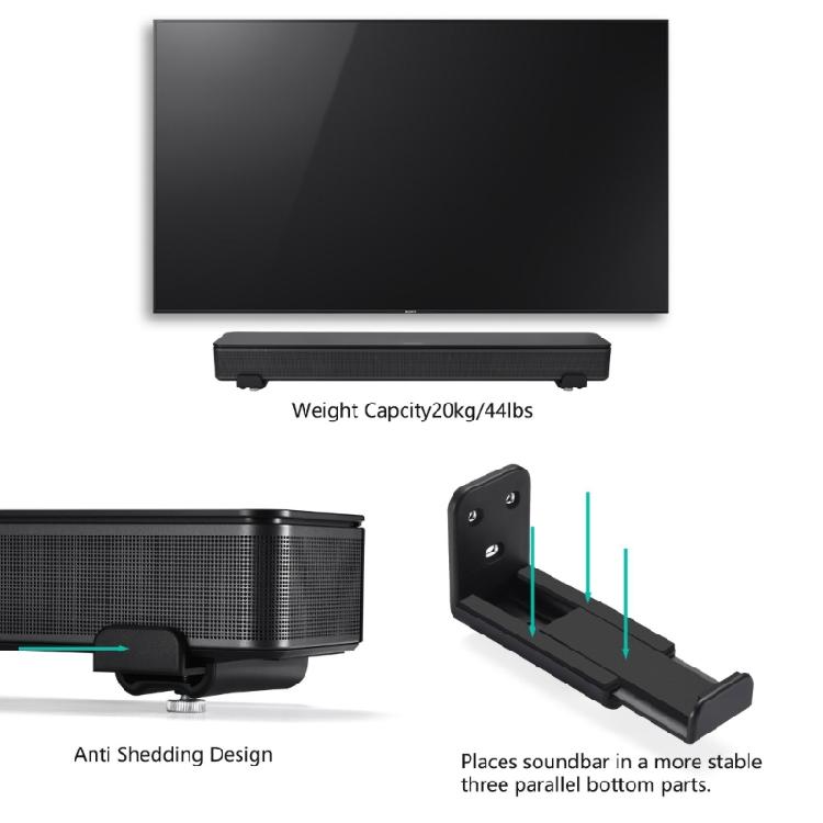 Sound Bar Mount Wall Bracket Easy Installation Wall Display Shelf Holder Stand Universal Soundbar System Mounting Rack