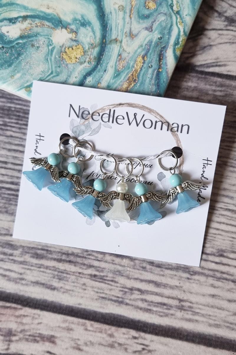 

Набір маркерів для петель «Ангел» ручної роботи – В язальні аксесуари, натхненні ювелірними виробами one size дитини блакитні очі кольору