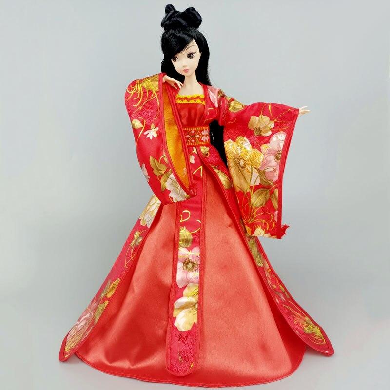 Cosplay Dress For Barbie Dolls 1/6 Traditional Chinese Ancient Beauty Costume Clothes Party Evening Dresses For Barbie Kids Toys