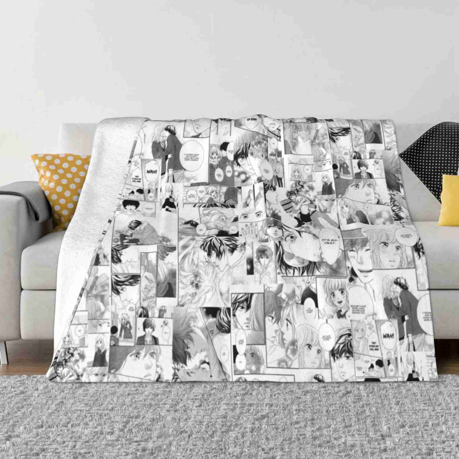 

Blue Spring Ride Collage Super Warm Soft Blankets On Sofa/Bed/Travel Anime Kou Tanaka Mabuchi Blue Spring Ride Love Romance 30x40in