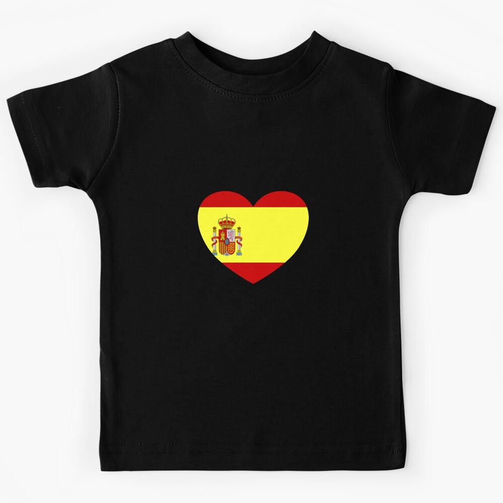 Spain flag heart Kids T-Shirt 100