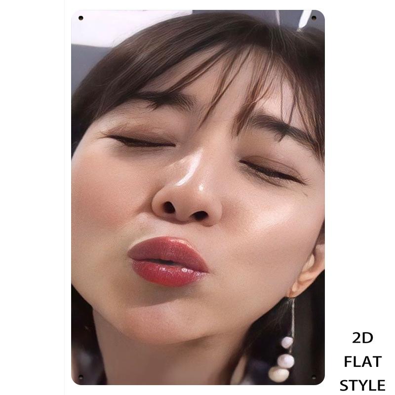 

Vintage Girl Tin Sign Metal Wall Art 8x12 Inch Home Decor 20x30cm коричневий