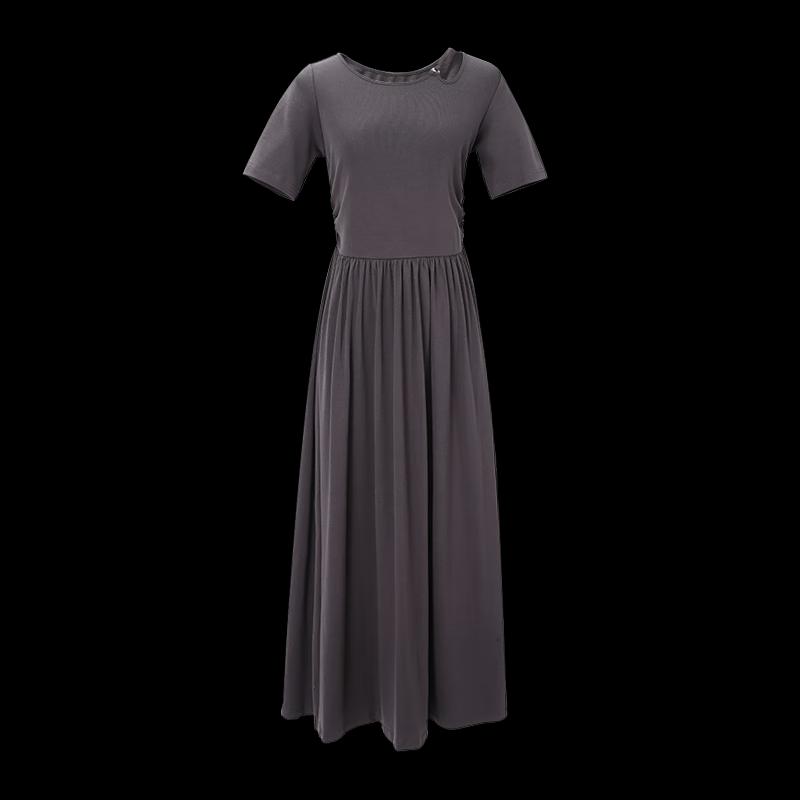 TATU Women's A-line Knit Short Sleeve Midi Dress