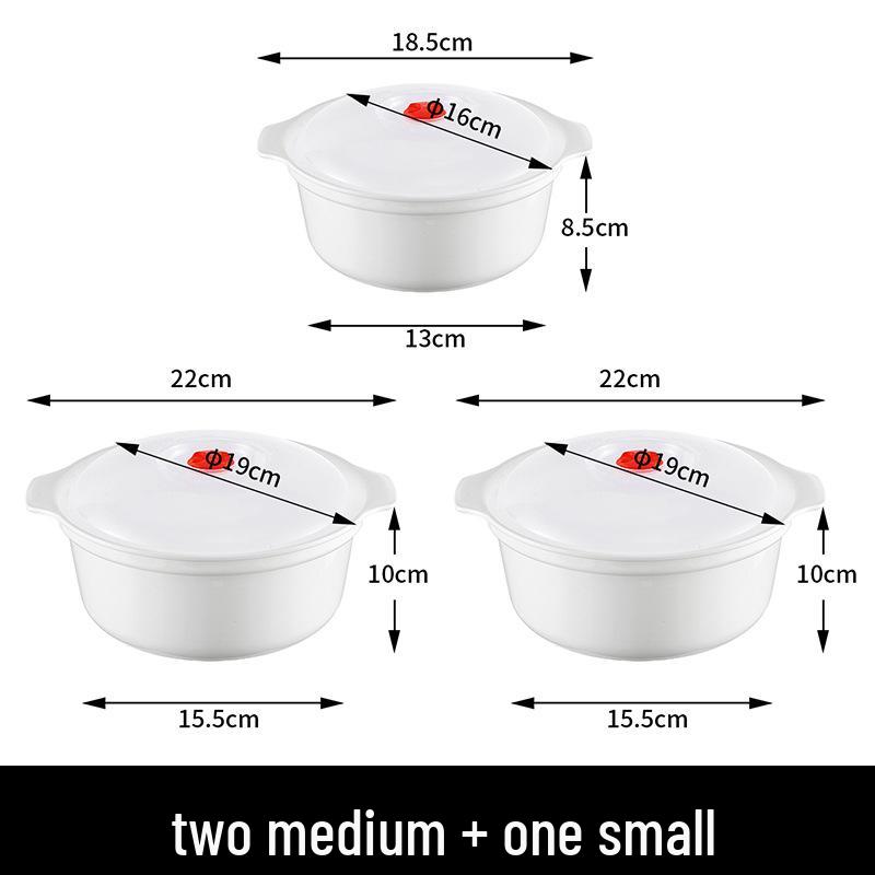 Round High-Temperature Resistant Microwave Lunch Bowl with Lid