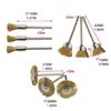 30Pcs Wire Brushes Set Brass Wire Wheels Pen Brushes Kit Hand Drill Cleaner