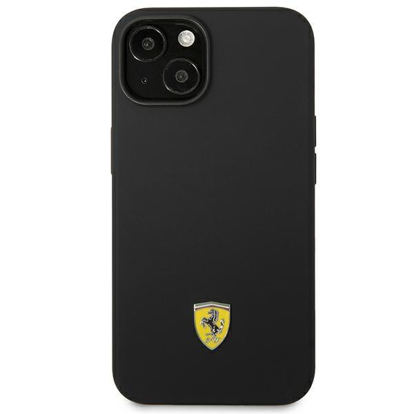 Ferrari Fehcp14Ssibbk Iphone 14 / 15 / 13 6.1 Czarny/Black Hardcase Silicone Metal Logo