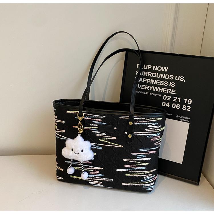 Canvas bag women's new popular large-capacity tote bag autumn and winter versatile cloth bag shoulder commuter bag