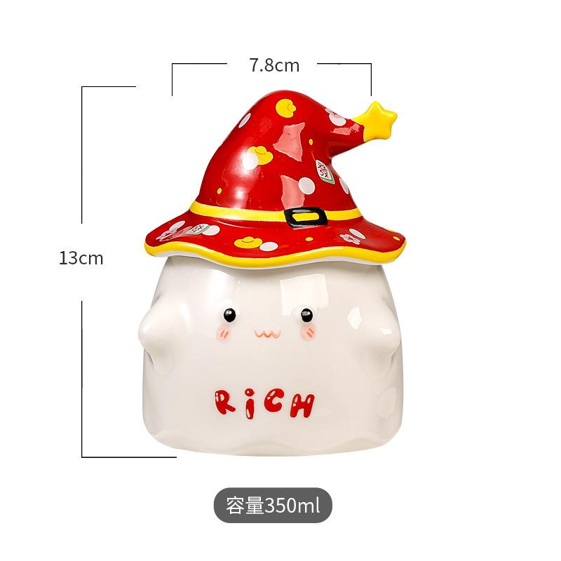 Red Festive Zhaocai Fubao Ceramic Mug with Lid New Year Gift Cup Souvenir Event Handheld Gift Box