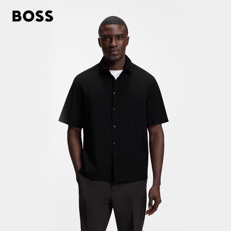 BOSS Men s Lightweight Relaxed Fit Snap Shirt L