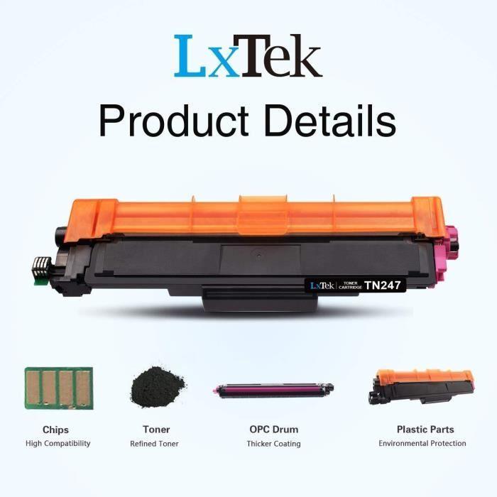 LxTek 4 Compatible Toner pour TN247 TN-247 TN243 TN-243 (avec Puce) pour Brother HL-L3210CW HL-L3230CDW HL-L3270CDW MFC-L3710CW