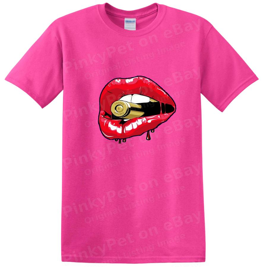 Bullet Lip Art Graphic T Shirt for Edgy Fashion Lovers - Cute Tee