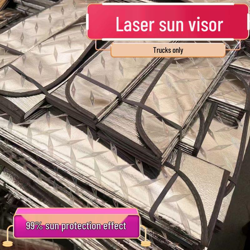 Large Laser Reflective Truck Sunshade - Windshield Heat Insulation & Summer Sun Protection