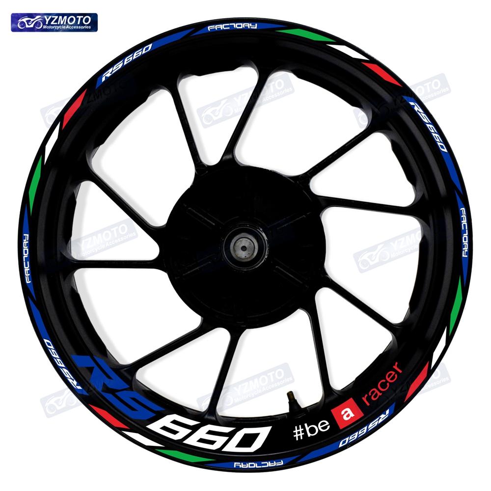 For RS660 RS 660 Motorcycle 17 Inch Racing Racing Wheel Stickers Car Reflective Rim Motorbike Bicycle Hub Tape Decal Sticker