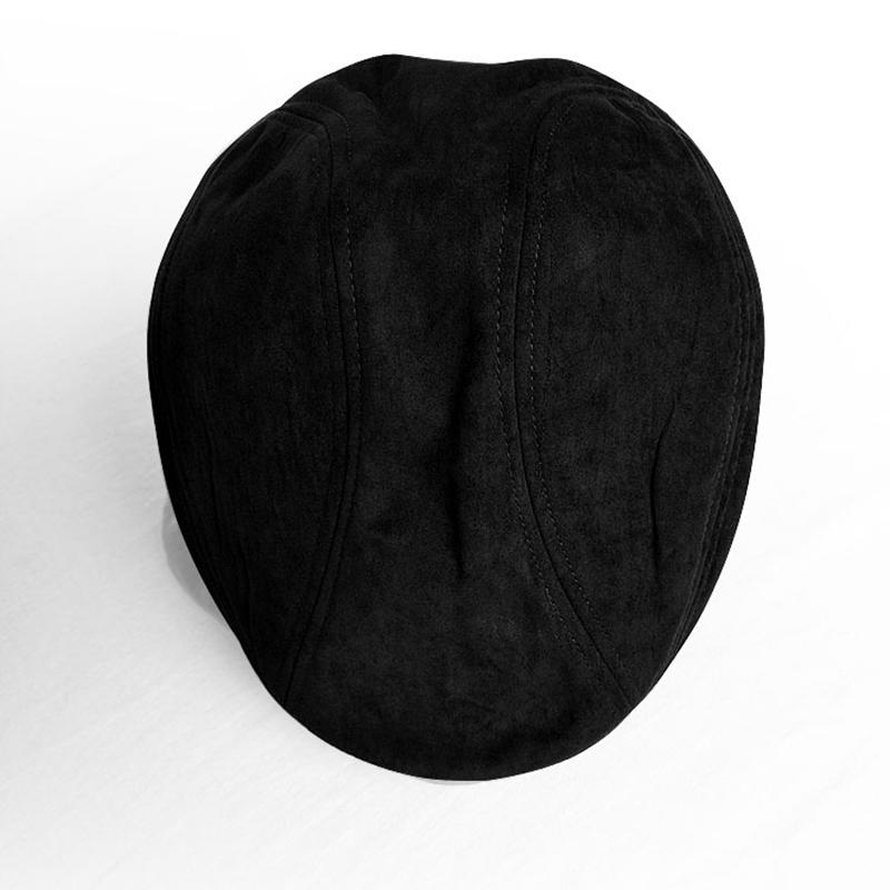 

Autumn Winter Men Cap Hats Berets British Western Style Wool Advanced Flat Ivy Cap Classic Woman Vintage Suede Beret BLM210 XL 60-62CM чорний