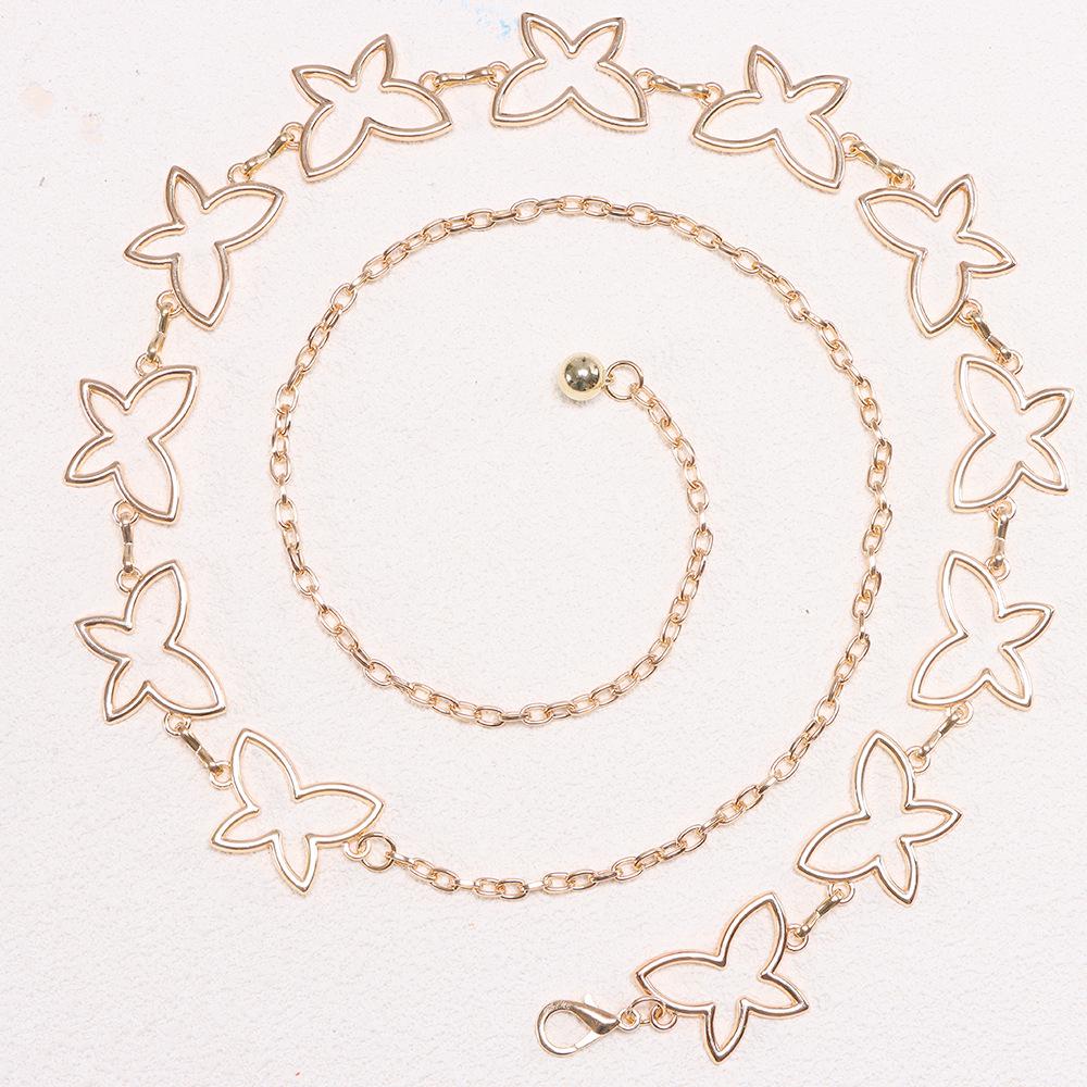 Versatile Butterfly Flower Metal Waist Chain for Women