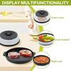 Microwave Food Splatter Cover Foldable Multifunction Splash Collapsible Guard Kitchen Gadget Colander For Meal Steaming Tray