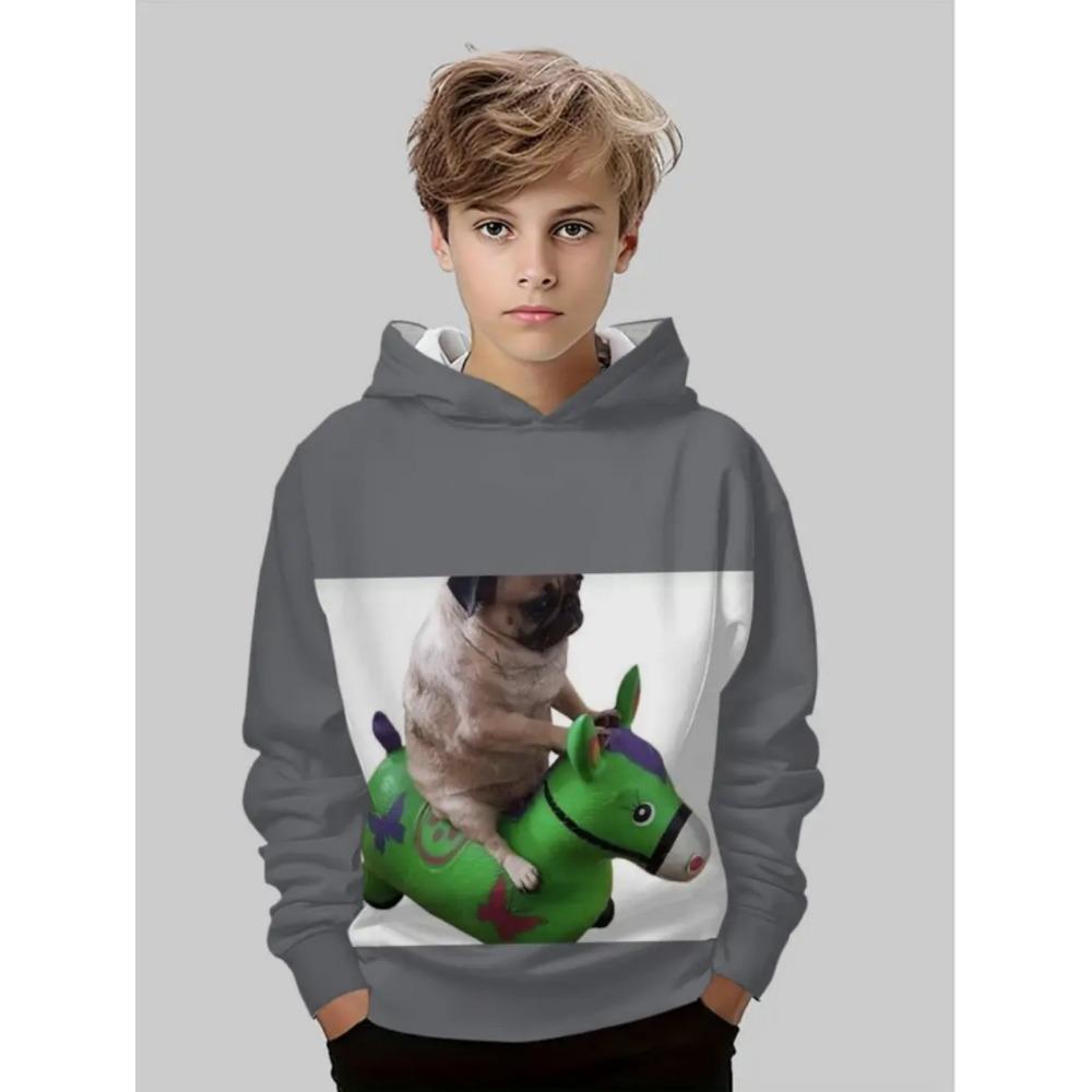 Wolf Children's Hoodie Cool Animals 3D Print Top Autumn Fashion Pullover Long Sleeves Sweatshirt Comfortable Children's Clothes