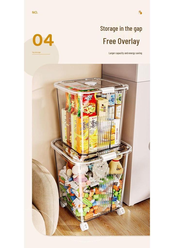 Transparent Multifunctional Storage Box: Large Capacity Plastic Organizer for Toys, Snacks, and Clothes