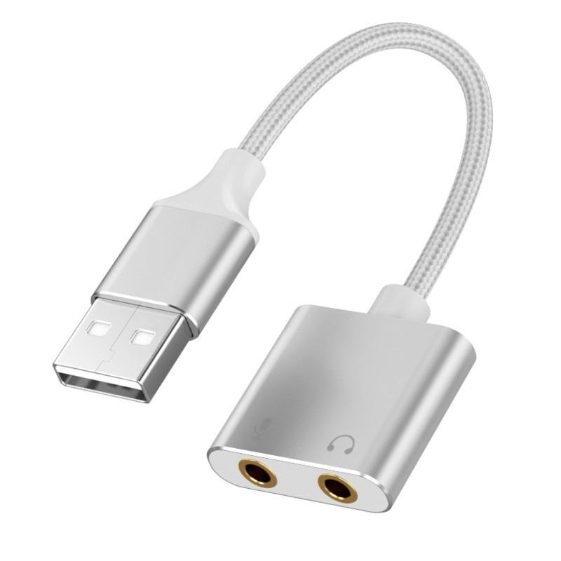 2-Hole USB Sound Card Adapter for Headphone & Microphone Enhancing Sound Experience for P4 PC Computer & Laptops