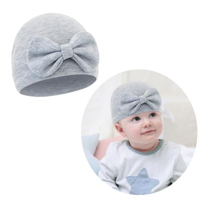 Andningsbar baby mössa hatt bomull nyfödda rosett mössa fostermössa bekväma huvudbonader för 0 till 6 månader unisex