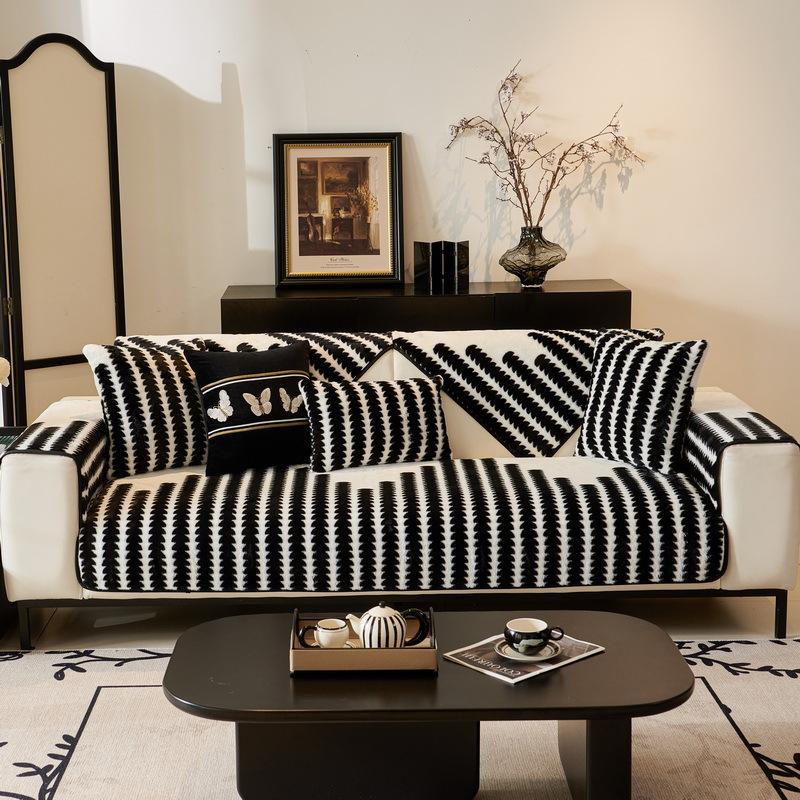Autumn And Winter Thickened Plush Sofa Cushion  New High-End Seat Cushion Fixed Non-Slip Sofa Cover Cover Cloth Towel