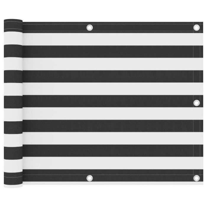 Écran de balcon Anthracite et blanc - vidaXL - 75x400 cm - Imperméable - Protection UV - Oeillets en aluminium