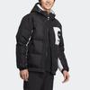 Adidas Neo Printed Large Logo Letter Hooded Zip Down Jacket Unisex Outerwear Black HM6171