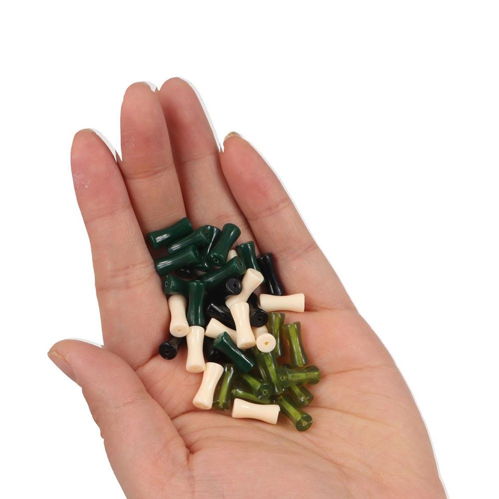 10pcs/Bag DIY Crafts Bamboo Shape Beads Jewelry Making Acrylic Beads Hairpin Lampwork Beads Women