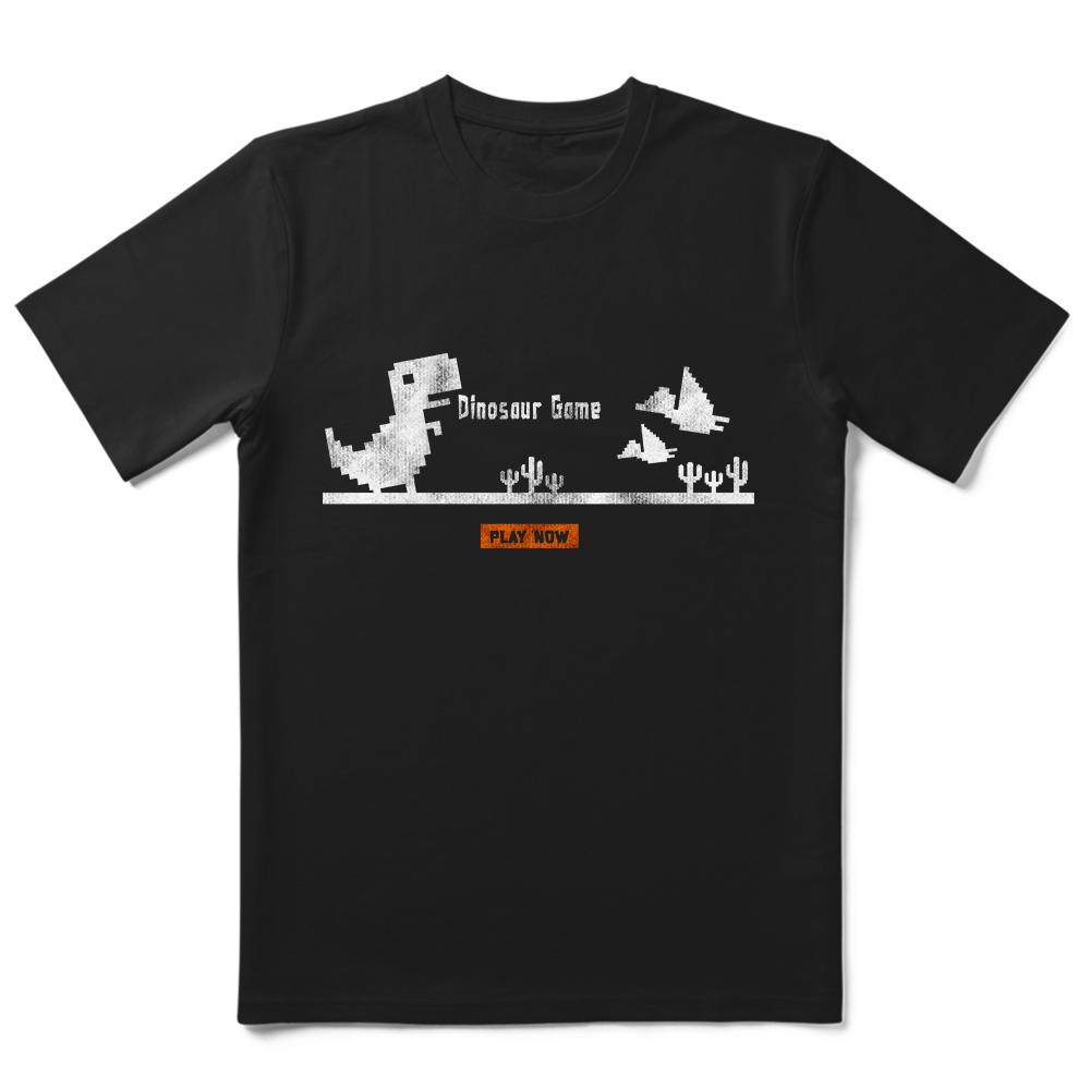T-shirt Estiva Casual Larga Girocollo Uomo Donna Traspirante Comoda Puro Cotone con Stampa Gioco Dinosauri