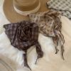 Headscarf summer women's pastoral spring and summer fashion small scarf silk scarf tied headband triangle scarf scarf women's silk scarf